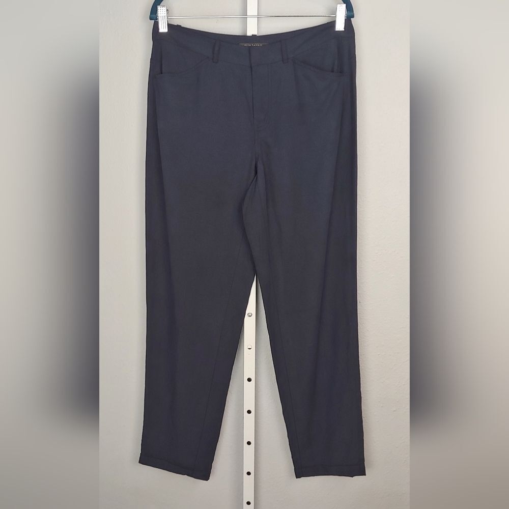 Elie Tahari Tencel Linen Blend Slacks Pants Trousers 32" Waist-Sz 0 Tag-Gray
